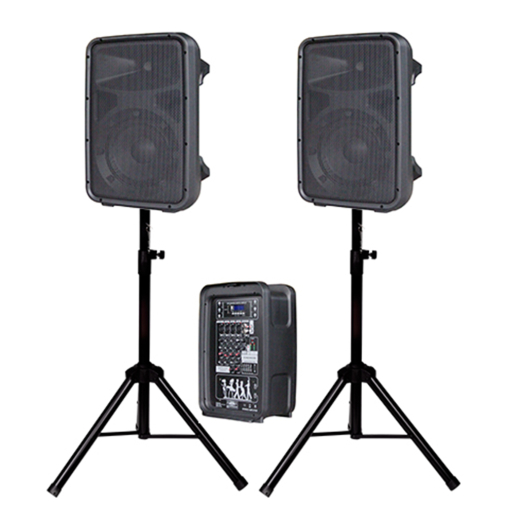JPS208ST 800W 4-Channel Powered Mixer PA System with Karaoke