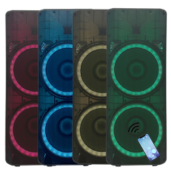 JPS8825FA Portable LED Clear 2000W Dual 15 Inch Speaker